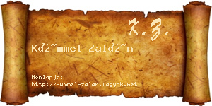 Kümmel Zalán névjegykártya